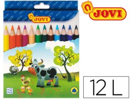 12 lápices de colores Jovi Maxi triangulares